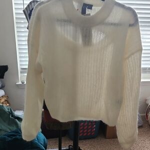 Sweaty Betty Cream Crew Neck Mohair Sweater